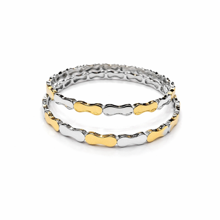 Eterna Wave Duo Bangle Set – 925 Silver