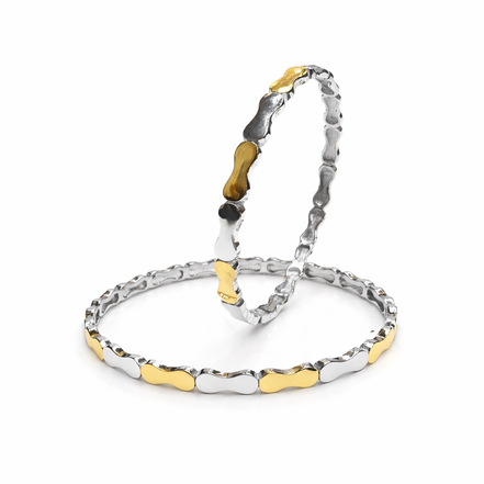 Eterna Wave Duo Bangle Set – 925 Silver