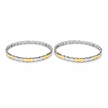Eterna Wave Duo Bangle Set – 925 Silver