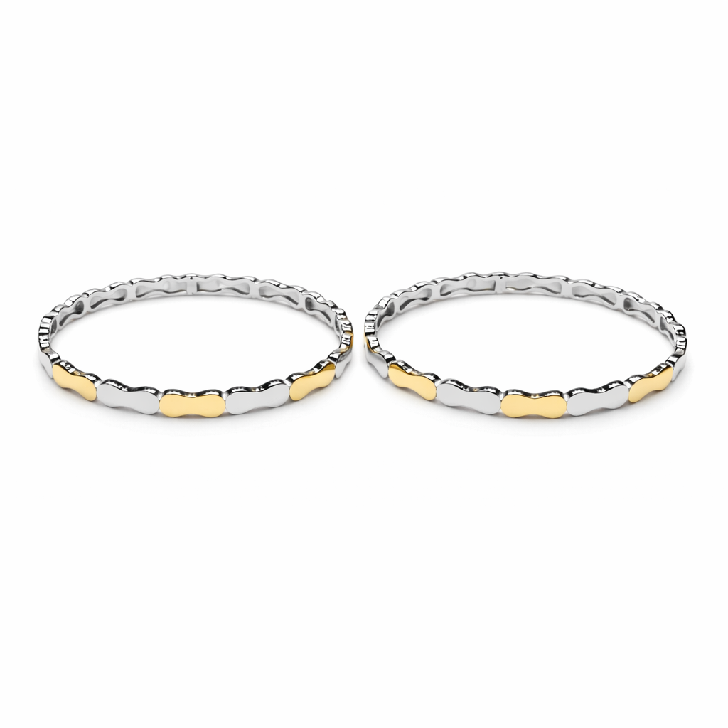 Eterna Wave Duo Bangle Set – 925 Silver