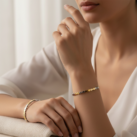 Eterna Wave Duo Bangle Set – 925 Silver