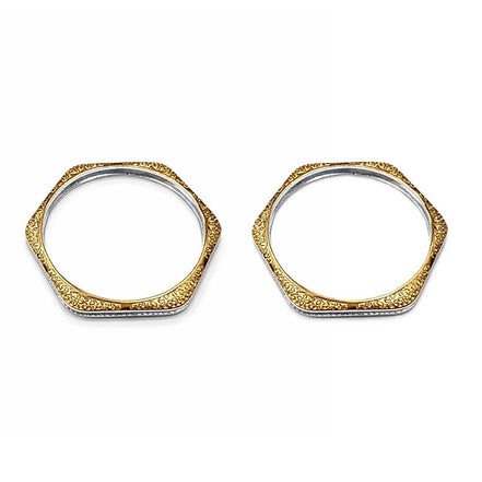 Kalyani Heritage Gold-Carved 925 Silver Bangle Pair