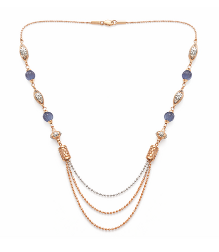 Celestia Triple-Layer Dual-Tone 925 Sterling Silver Designer Necklace