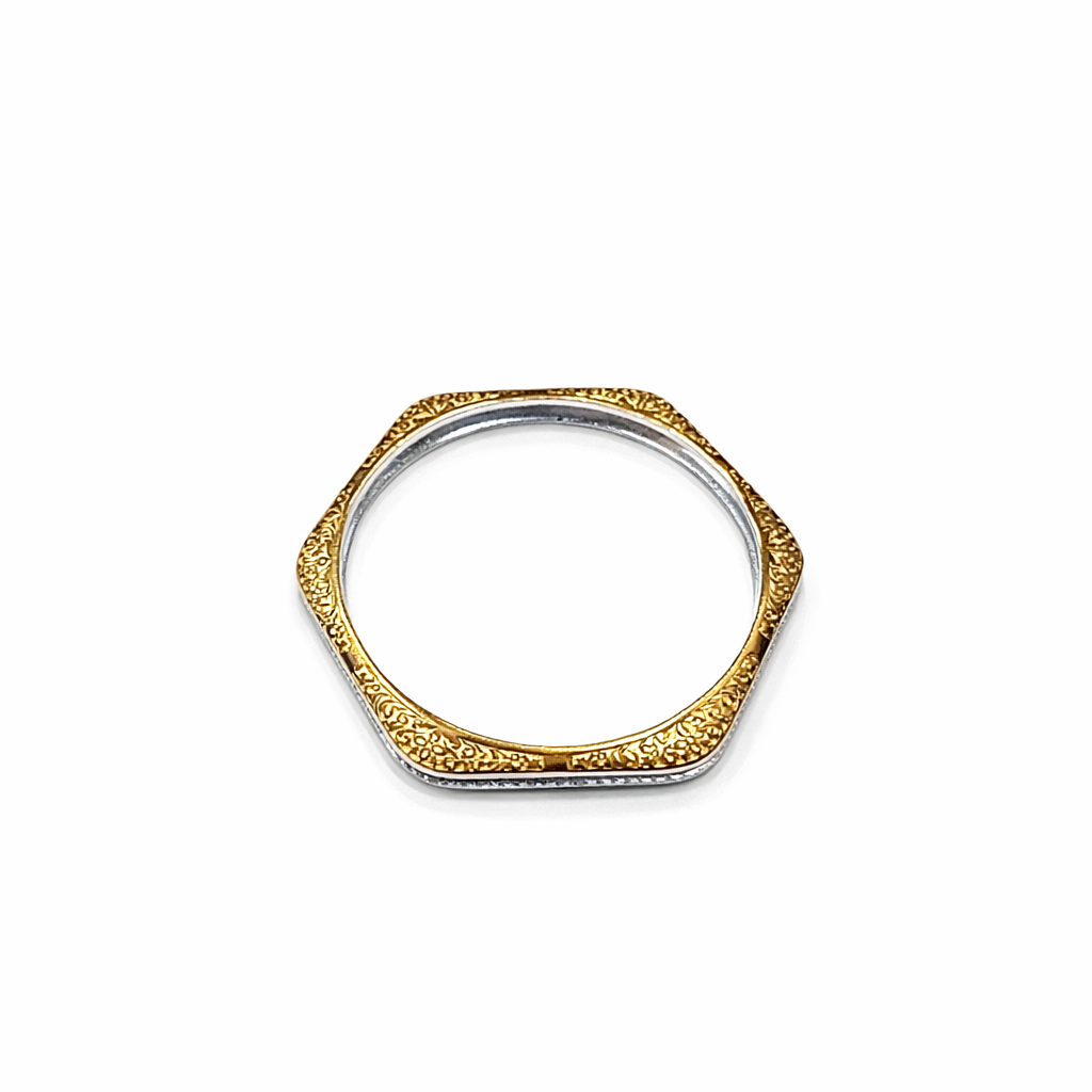 Kalyani Heritage Gold-Carved 925 Silver Bangle Pair