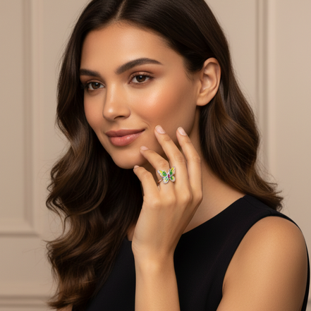Rainbow Butterfly Ring