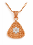 925 Silver Rose Gold Pendant-Chain with Platinum Flower Center