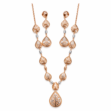 Teardrop Lace Elegance Necklace Set