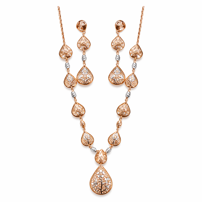 Teardrop Lace Elegance Necklace Set