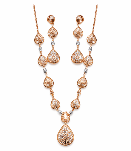 Teardrop Lace Elegance Necklace Set