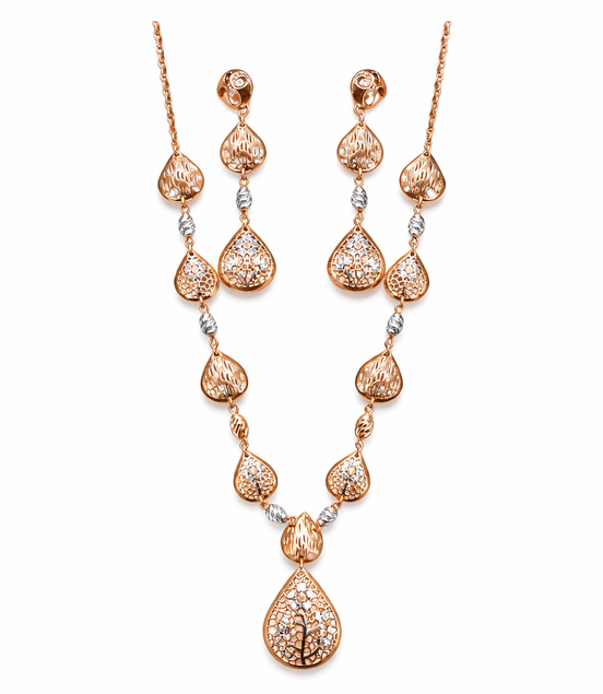 Teardrop Lace Elegance Necklace Set