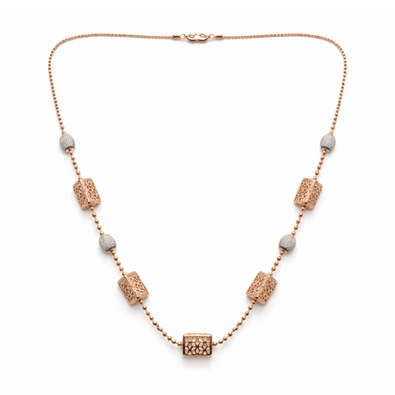 Aurelia Dual-Tone Geometric 925 Sterling Silver Designer Chain