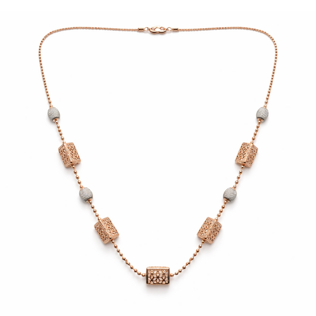 Aurelia Dual-Tone Geometric 925 Sterling Silver Designer Chain