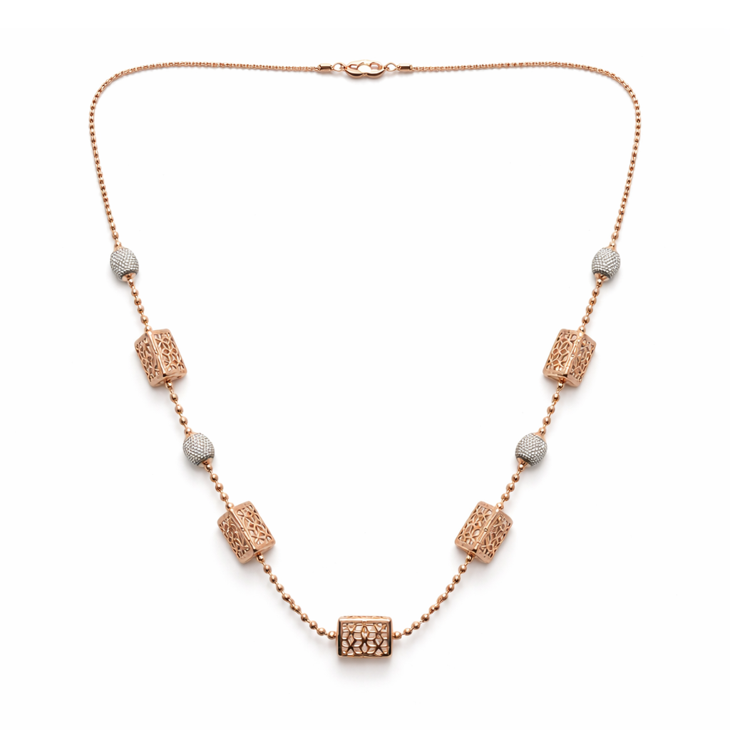 Aurelia Dual-Tone Geometric 925 Sterling Silver Designer Chain