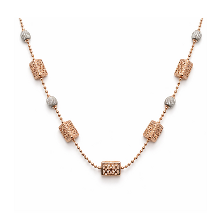 Aurelia Dual-Tone Geometric 925 Sterling Silver Designer Chain