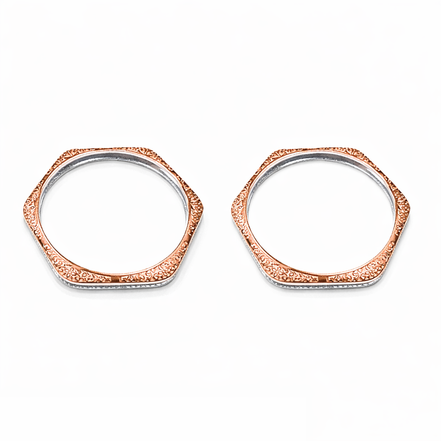 Anvika Rose Heritage Carved 925 Silver Bangle Pair