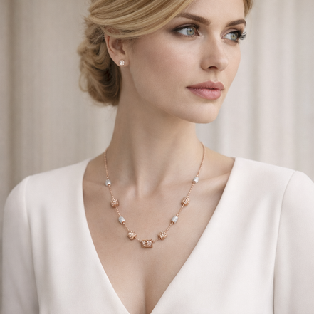 Aurelia Dual-Tone Geometric 925 Sterling Silver Designer Chain