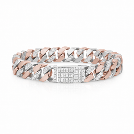 Luxe Cuban Dual-Tone Bracelet for Men