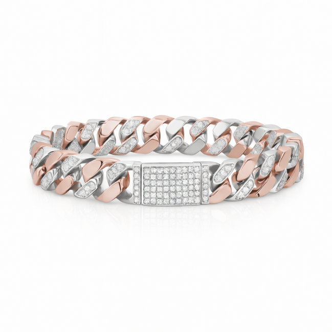 Luxe Cuban Dual-Tone Bracelet for Men