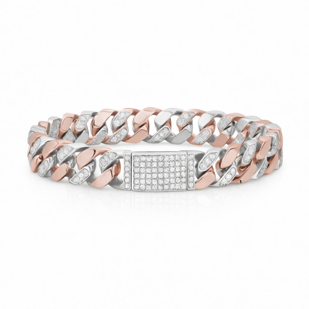 Luxe Cuban Dual-Tone Bracelet for Men