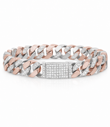 Luxe Cuban Dual-Tone Bracelet for Men
