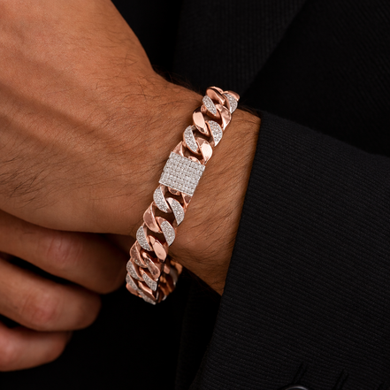 Luxe Cuban Dual-Tone Bracelet for Men