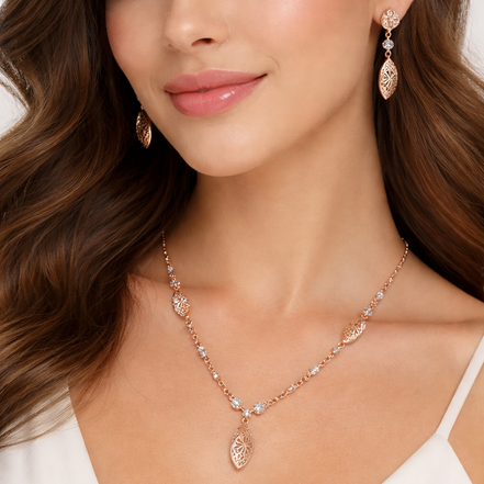 Olive Leaf Grace Necklace Set