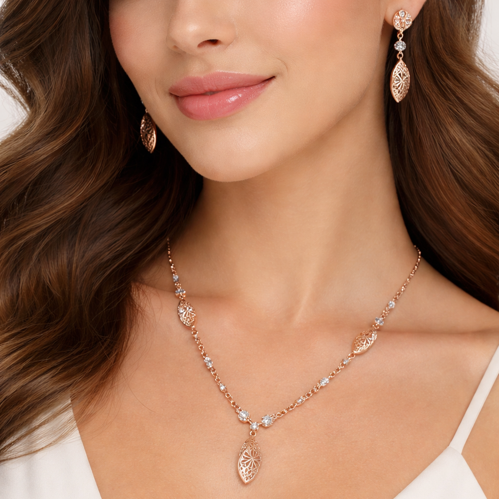 Olive Leaf Grace Necklace Set