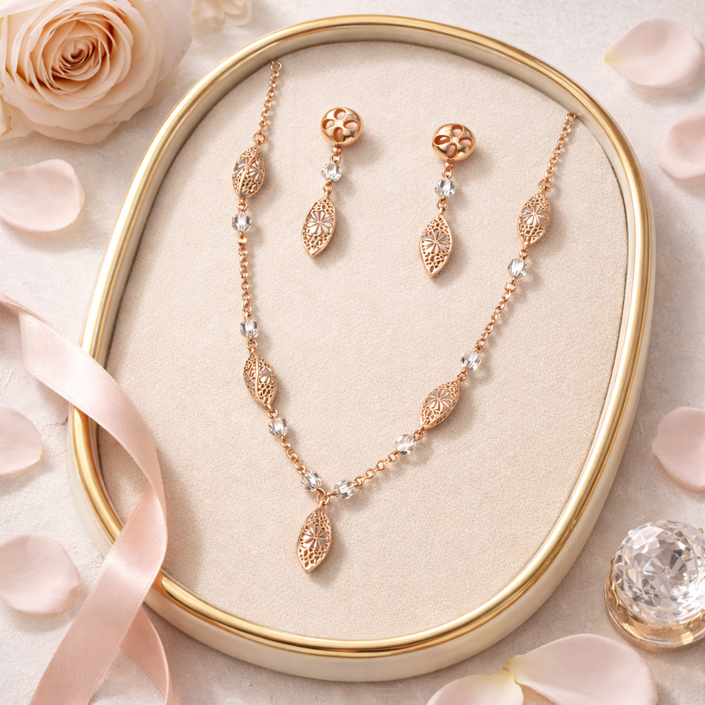 Olive Leaf Grace Necklace Set