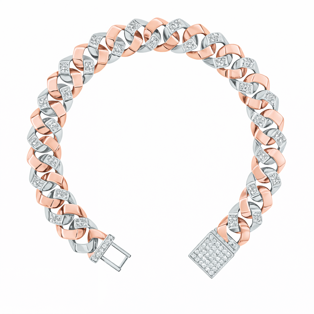 Luxe Cuban Dual-Tone Bracelet for Men