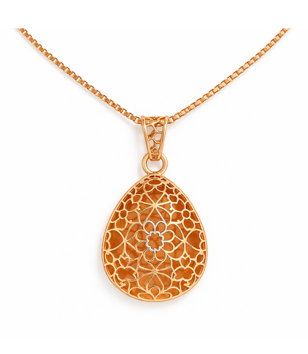 925 Silver Rose Gold Pendant with Chain
