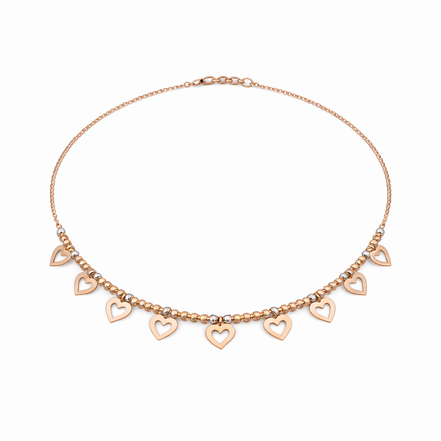 Multi-Charm Rose Gold Statement Necklace