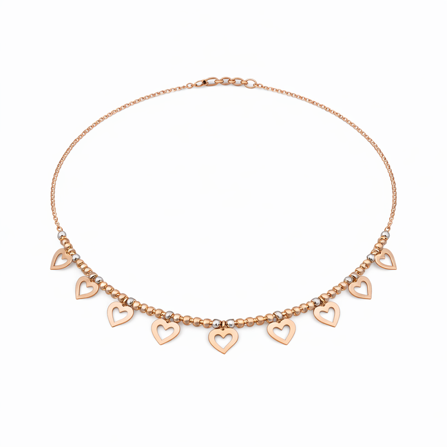 Multi-Charm Rose Gold Statement Necklace