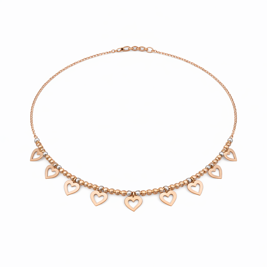 Multi-Charm Rose Gold Statement Necklace
