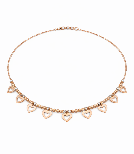Multi-Charm Rose Gold Statement Necklace