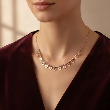 Multi-Charm Rose Gold Statement Necklace
