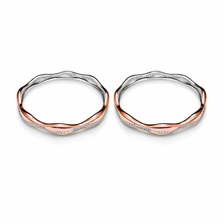 Veloria Two-Tone Wave 925 Silver Bangles