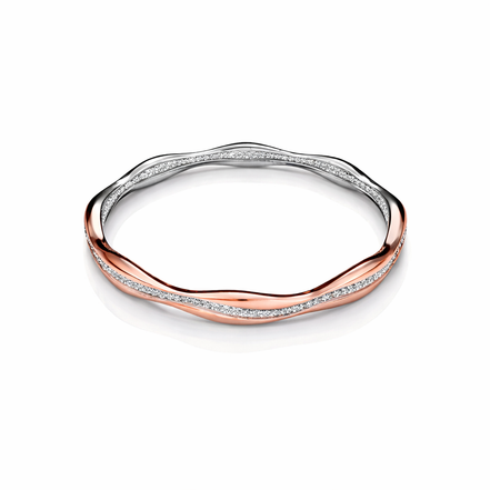 Veloria Two-Tone Wave 925 Silver Bangles