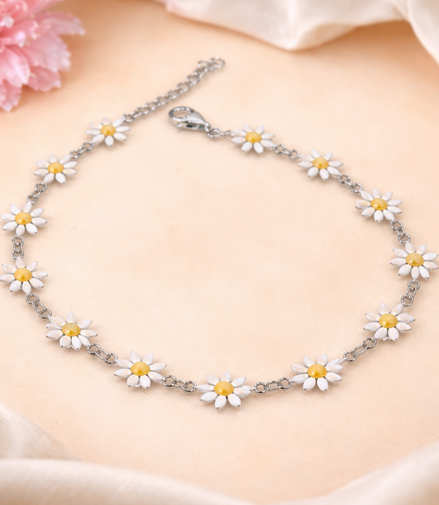 Sunshine Daisy 925 Silver Payal (Single)