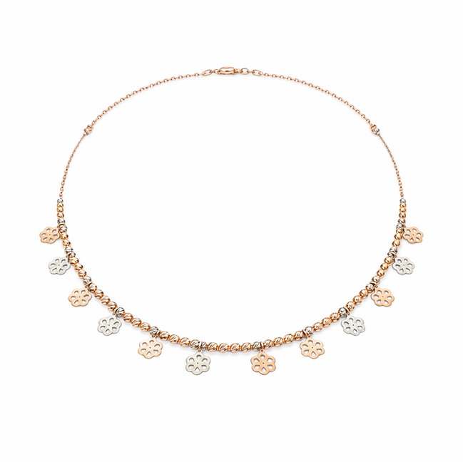 Multi-Tone 925 Sterling Silver Charm Necklace
