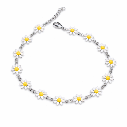 Sunshine Daisy 925 Silver Payal (Single)