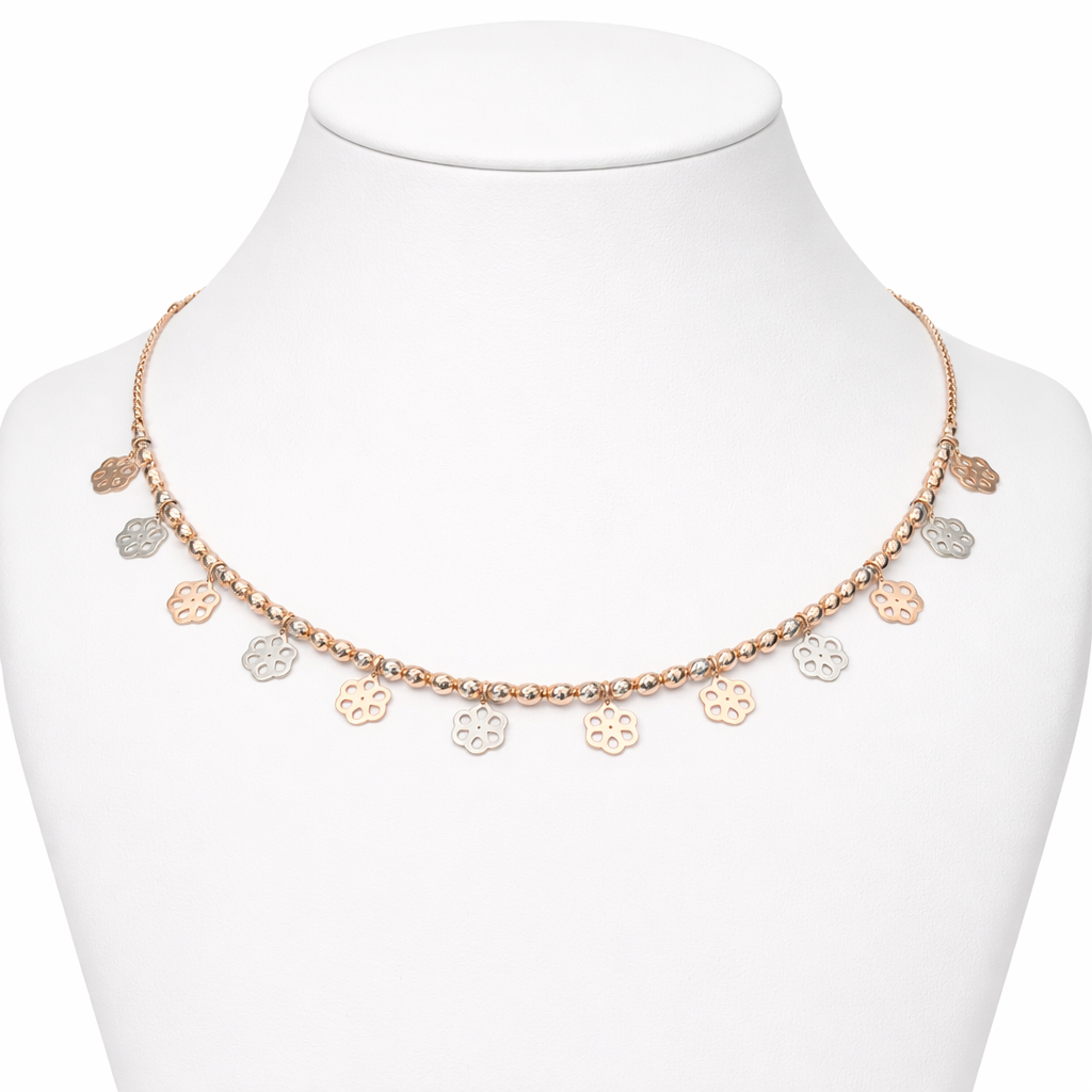 Multi-Tone 925 Sterling Silver Charm Necklace