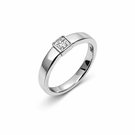 Classic Square Solitaire Ring