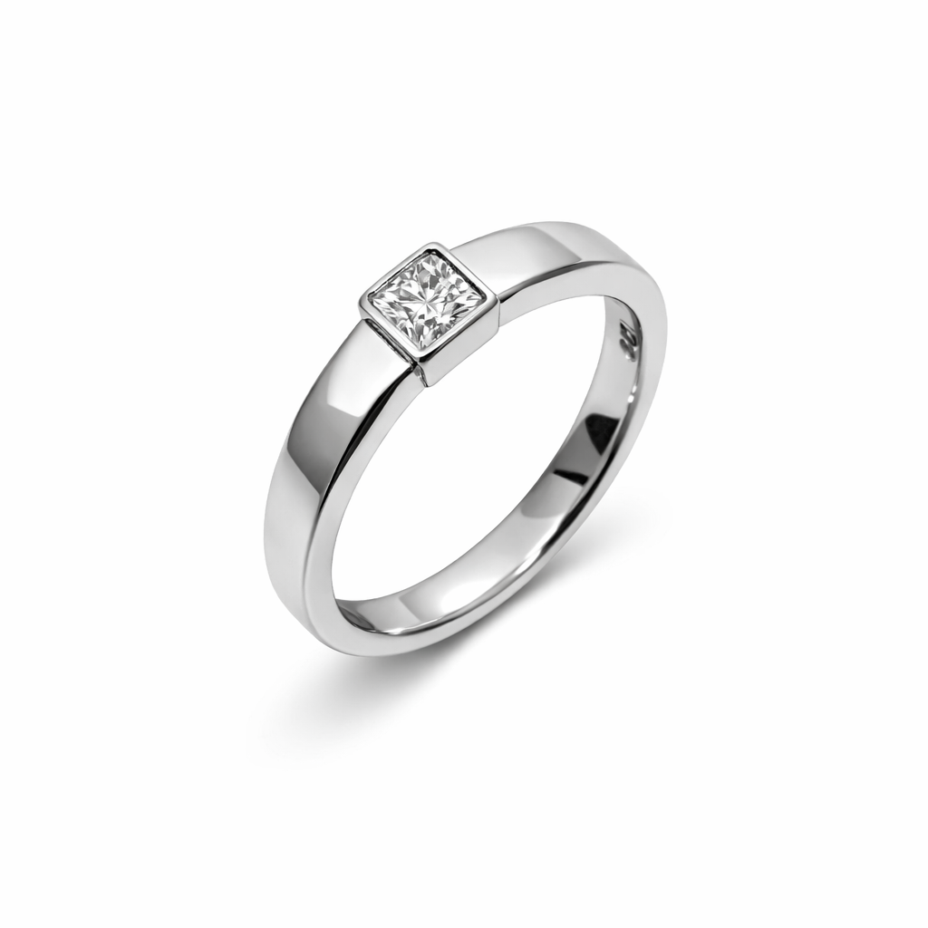 Classic Square Solitaire Ring