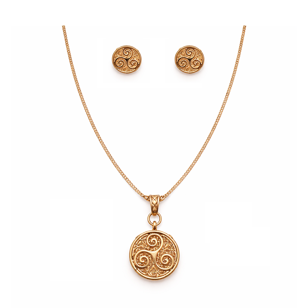 Eternal Trinity Rose Gold Over Silver Jewelry Set