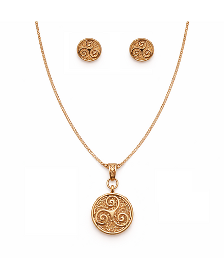 Eternal Trinity Rose Gold Over Silver Jewelry Set