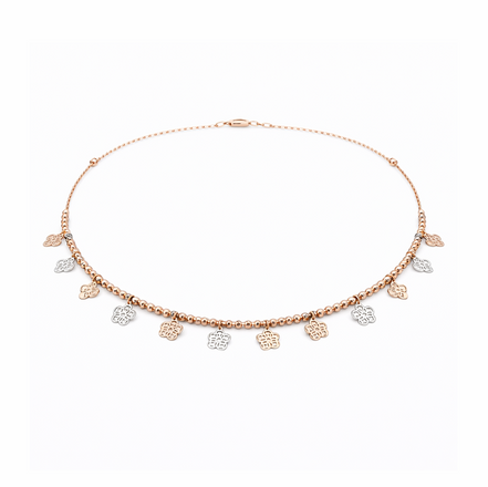 Glimmering 925 Sterling Silver Rose Gold Necklace