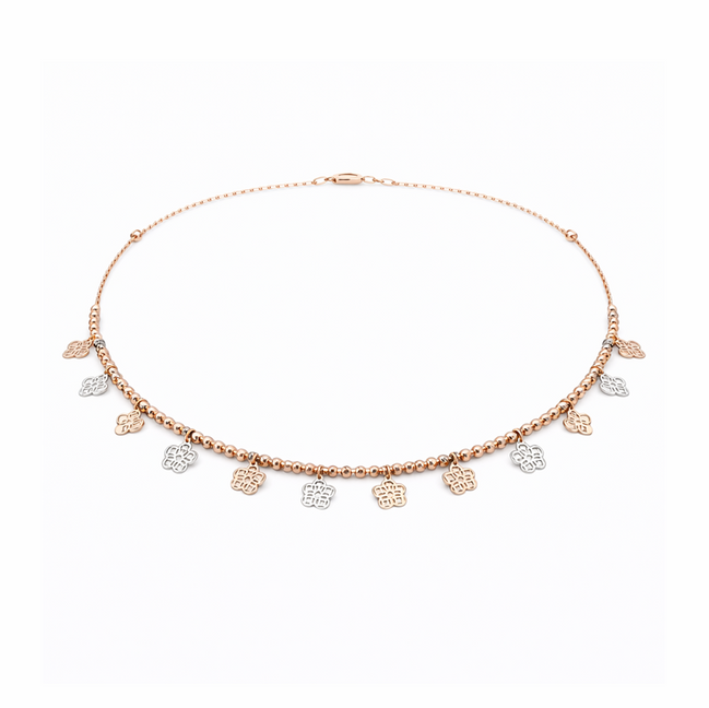 Glimmering 925 Sterling Silver Rose Gold Necklace