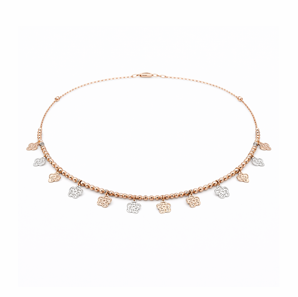 Glimmering 925 Sterling Silver Rose Gold Necklace