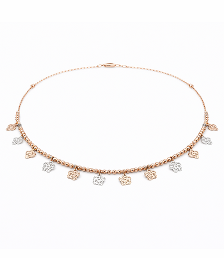 Glimmering 925 Sterling Silver Rose Gold Necklace