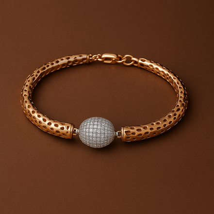 925 Silver Aurora rose gold Folding Kada